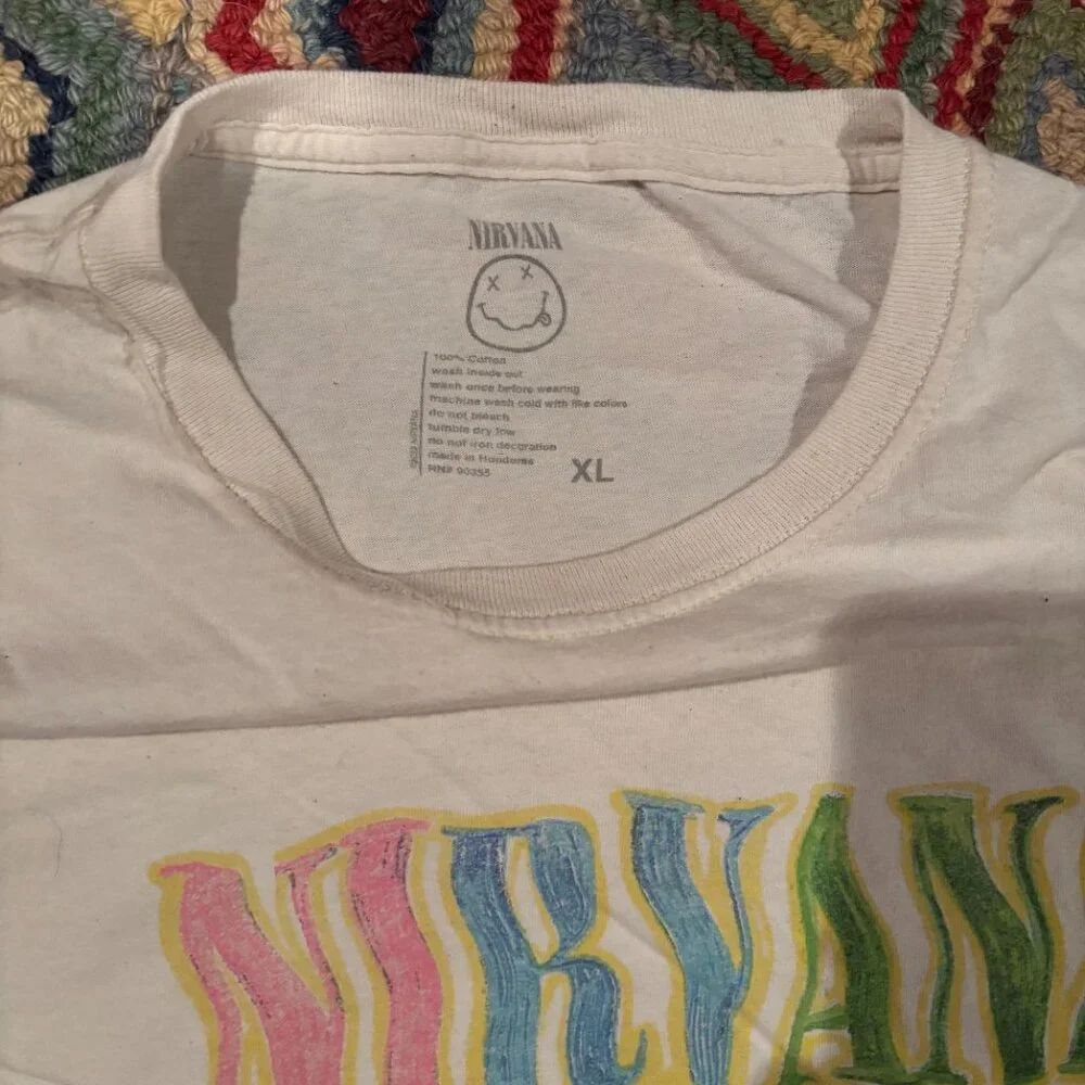 Nirvana XL Cream/Off-White T-Shirt - Picture 3 of 3